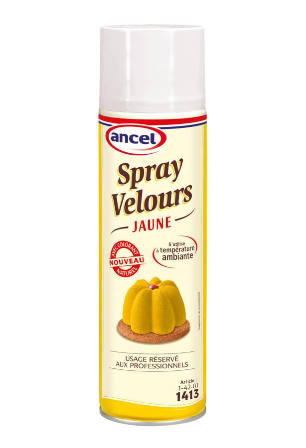 Bombe spray alimentaire effet velours jaune 250 mL - Velly Spray