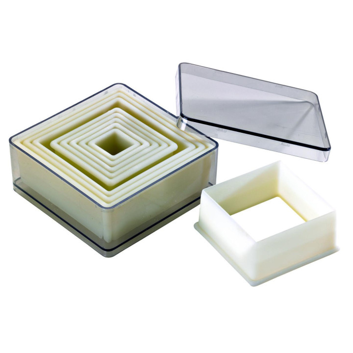 Boîte de 9 emporte-pièces carrés unis polyglass