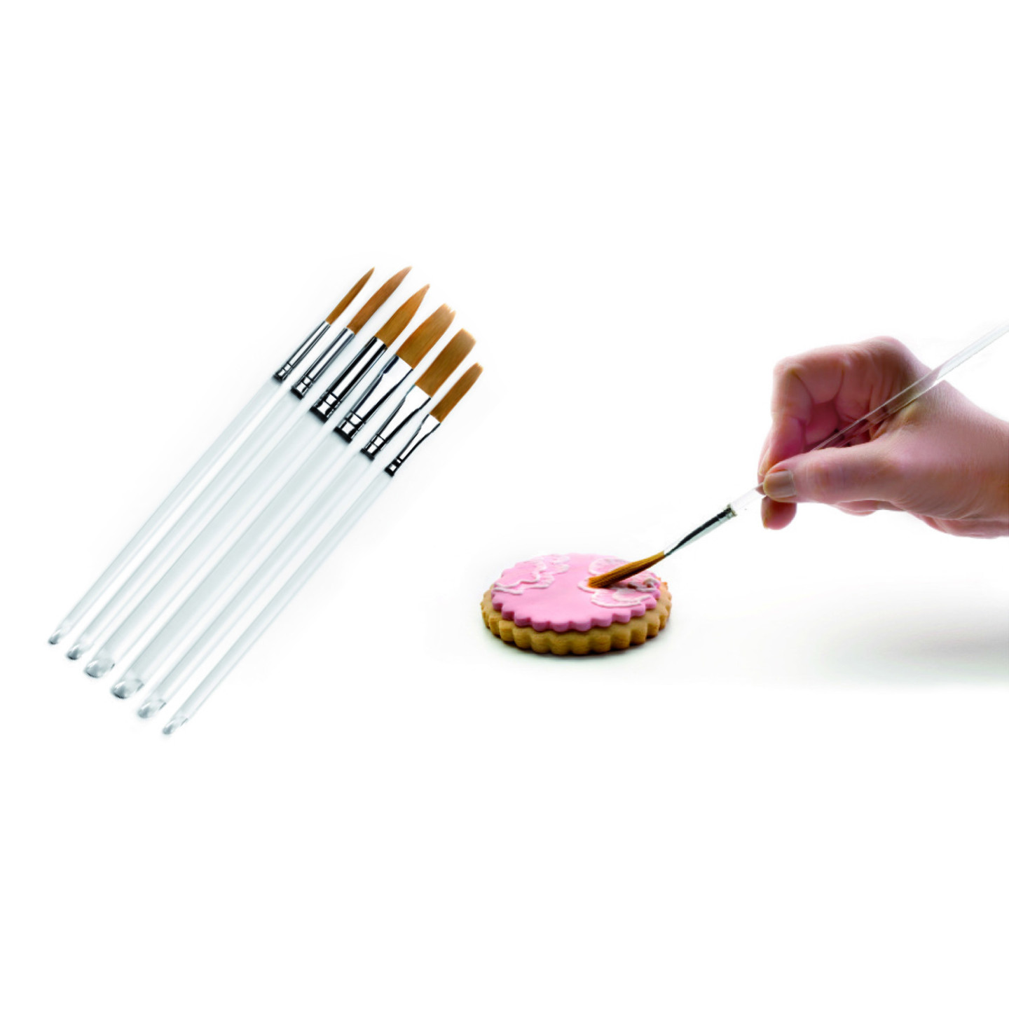 LOT DE 6 PINCEAUX PLATS POLYAMIDE PEBEO DORE REF 951140 - Au