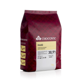 Chocolat de couverture blanc 30,9 % cacao Istak en palets 5 kg