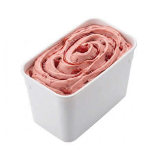 Bac à glace plastique 5 litres Serup avec sorbet fraise - pourlesgourmets.fr