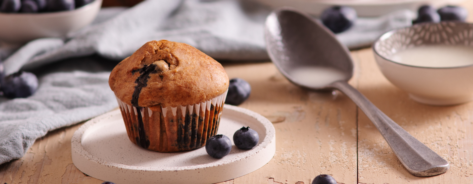Muffins aux myrtilles, cœur fondant à la myrtille