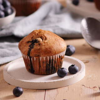 Muffins aux myrtilles, cœur fondant à la myrtille