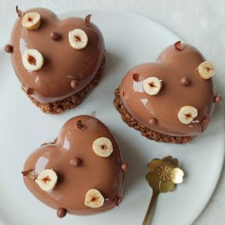 Entremets cœur choco noisette